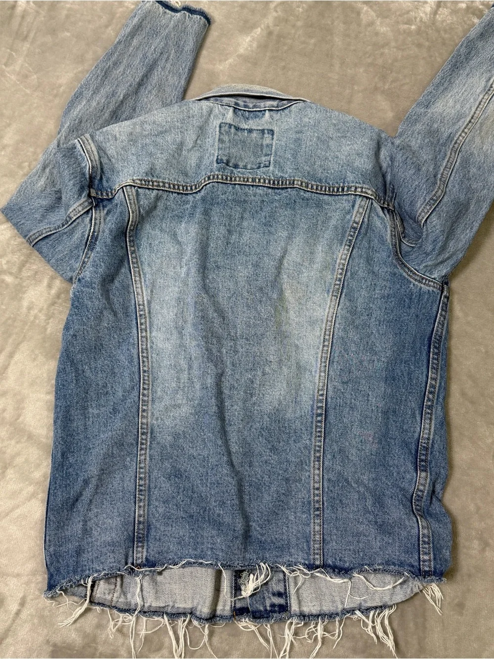 Levi's Altered Denim Patchwork Trucker Jacket Type III Size Medium Blue